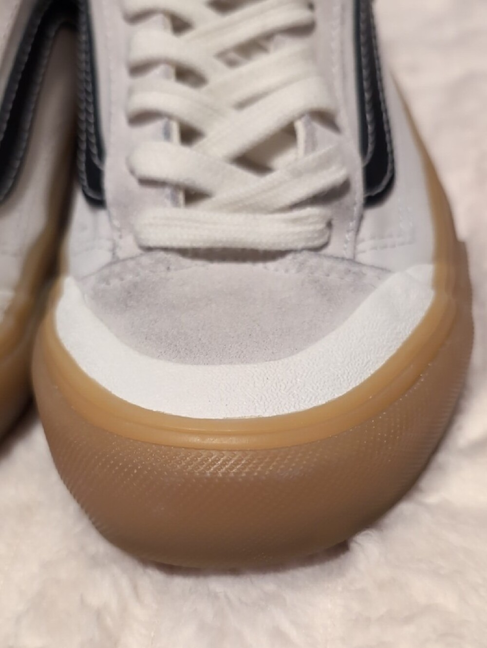 Classic Low-Top Women’s Sneakers — White with Black Stripe - Picture 4 of 7